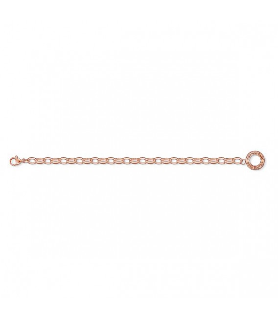 CHARM-PULSERA PLATA CHAPADO EN ORO ROSAD