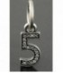CHARM PLATA CIRC NUMERO 5 COLGANTE