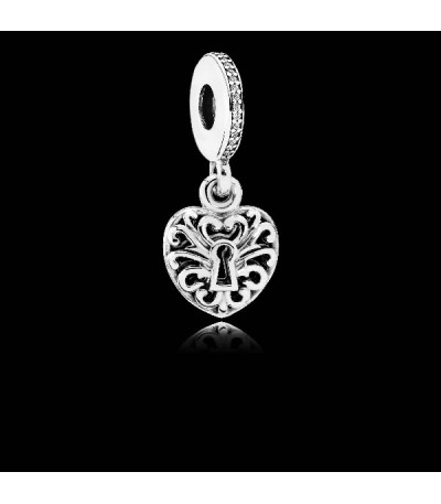CHARM PLATA CIRC CANDADO COLG
