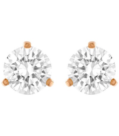 Pendientes Swarovski 5112156 Stud Solitaire Blanco Baño Oro Rosa