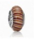 ABALORIO PLATA MURANO RAYAS CARAMELO