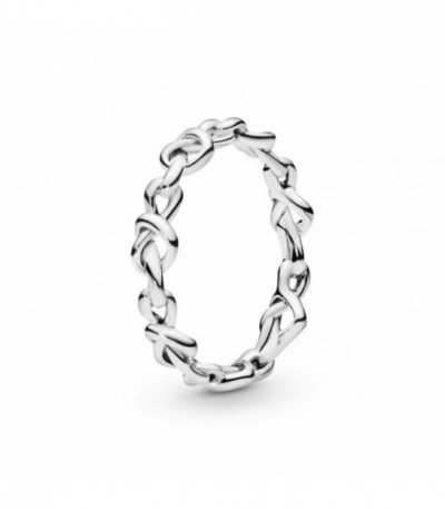 KNOTTED HEARTS SILVER RING