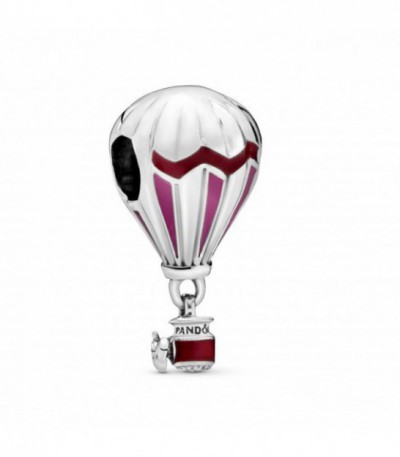 Air balloon silver charm with pink and r