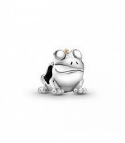 FROG STERLING SILVER AND 14K GOLD CHARM