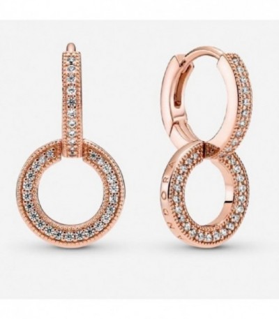 PANDORA LOGO HOOP EARRINGS