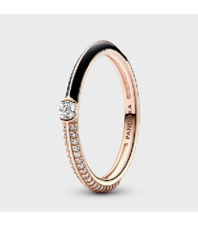 14k Rose gold-plated ring with clear cub