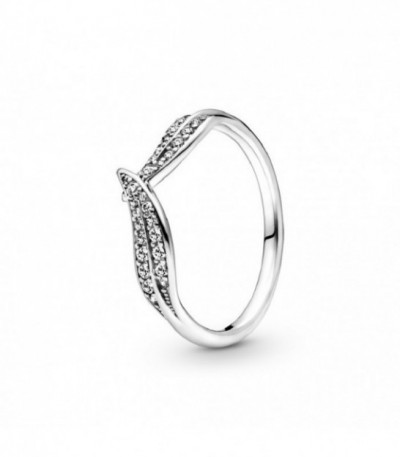 LEAVES SILVER WITH CLEAR CUBIC ZIRCONIA