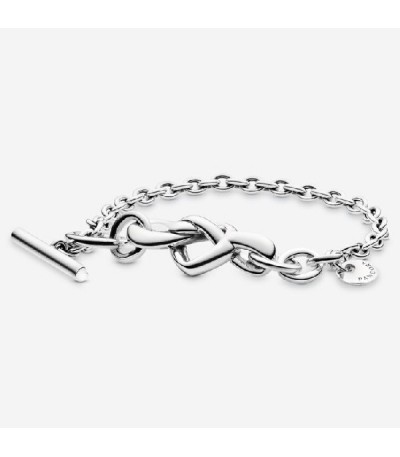 KNOTTED HEARTS SILVER T-BAR