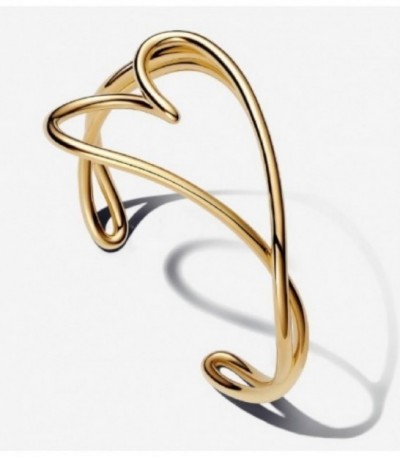 HEART 14K GOLD-PLATED OPEN BANGLE