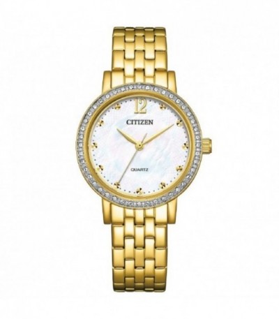 RELOJ CUARZO SS circonitas correa dorada