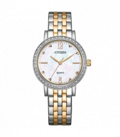 RELOJ CUARZO SS piedras con tonos dorados y plateados