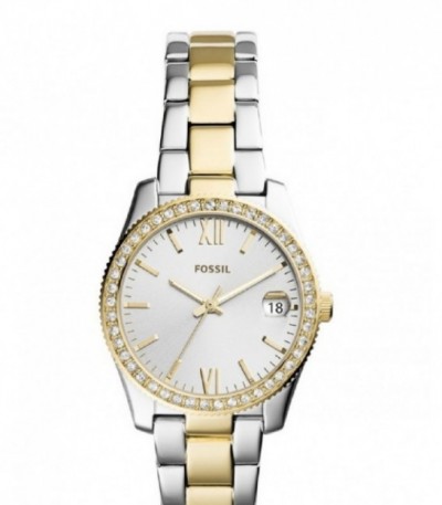 Reloj Scarlette de acero inoxidable en dos tonos con tres agujas y fecha