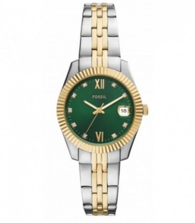 Reloj Scarlette de acero inoxidable en dos tonos con tres agujas y fecha