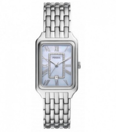 Reloj Raquel de acero inoxidable con tres agujas y fecha