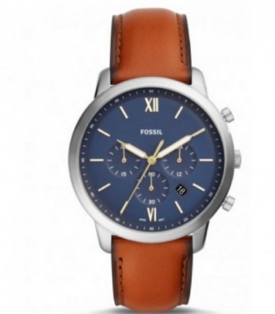 Reloj Neutra con cronógrafo de piel marrón