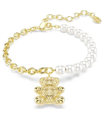 Pulsera Swarovski 5737622 Idyllia Osito Perla de Cristal Baño Oro