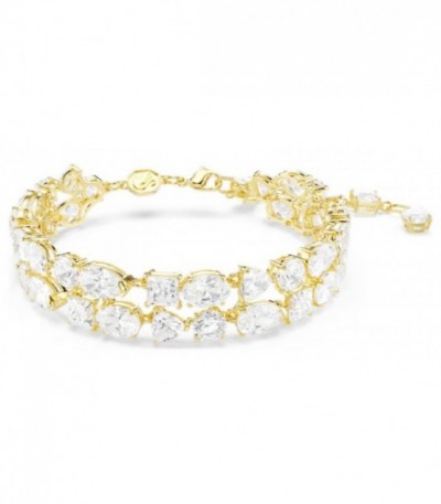 Pulsera Mesmera, Tallas mixtas, Blanca, Baño tono oro