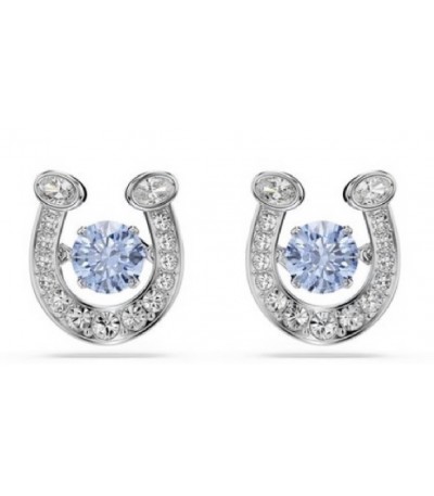 Pendientes Swarovski 5746563 Symbolica Herradura Azul Baño Rodio